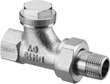 Rücklaufverschraubung Combi 3 Durchgang DN 15, R 1/2 x Rp 1/2, PN 10, Rotguss, vernickelt