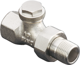Rücklaufverschraubung Combi 3 Durchgang DN 15, R 1/2 x Rp 1/2, PN 10, Rotguss, vernickelt
