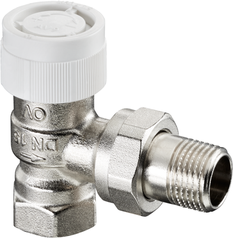 Thermostatventil AV 9 für manuellen hydraulischen Abgleich in Zweirohr-Zentralheizungsanlagen, vernickelt, Thermostat-Gewindeanschluss M30 x 1,5