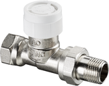 Thermostatventil AV 9 für manuellen hydraulischen Abgleich in Zweirohr-Zentralheizungsanlagen, vernickelt, Thermostat-Gewindeanschluss M30 x 1,5