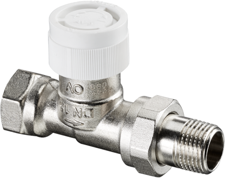 Thermostatventil AV 9 für manuellen hydraulischen Abgleich in Zweirohr-Zentralheizungsanlagen, vernickelt, Thermostat-Gewindeanschluss M30 x 1,5