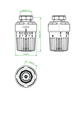 Thermostat Uni LH M 30 x 1,5, 7-28 C, 0 * 1-5, Flüssig-Fühler, weiß