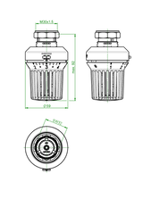 Thermostat Uni XH M 30 x 1,5, 7-28 C, 0 * 1-5, Flüssig-Fühler, weiß