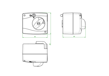 Stellmotor 230 V (3-Punkt), Laufzeit 140 s, Drehmoment 5 Nm für Regumat M3 DN 20/25/32