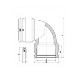 Winkel 90° PE 100 Gas, Max. Druck: Gas 10 bar, Wasser 16 bar