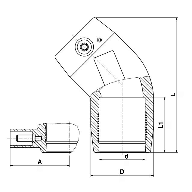 Winkel 45° PE 100 Elektroschweißfitting für Gas- und Wasserversorgung, Druck Gas 10 bar, Druck Wasser 16 bar