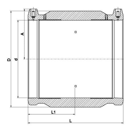 Muffe mit Anschlag PE 100 Gas 10 bar Wasser 16 bar