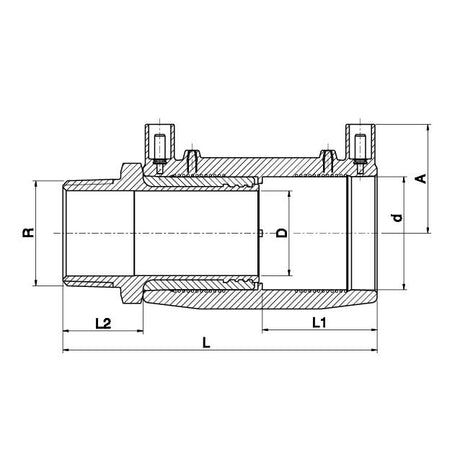 Übergangsmuffe PE 100 AG Messing Wasser 16 bar