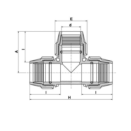 Serie 18 T-Stück 90 Wasser 16 bar