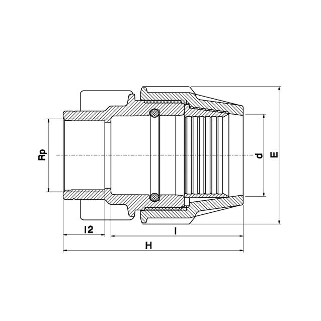 Serie 18 Anschlussverschraubung IG PP 63x2" Wasser 16 bar