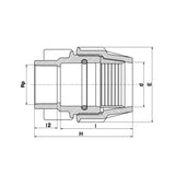 Serie 18 Anschlussverschraubung IG PP 63x2" Wasser 16 bar