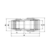 Serie 18 Kupplung reduziert Wasser 16 bar