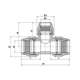 Serie 18 T-Stück 90 reduziert Wasser 16 bar