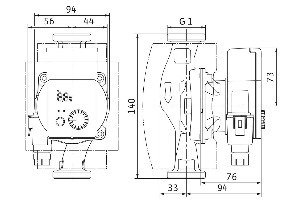 Yonos PICO-Z 15/0,5-4 140, G 1 (PN 10), G 1 (PN 10), 15 W, 20 W