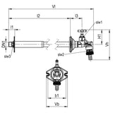 AIPS SEPP Eis  frostsicheres Außenwandventil mit Knebelgriff Oberteil 8041 R1/2 x G3/4 (DN15) Messing verchromt, mit Volumenkompensator, Rückflussverhinderer, Rohrbelüfter und Schlauchverschraubung. T-max. = 90 C, PN10