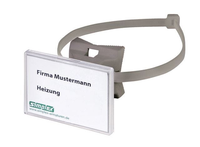 FL Schilderhalter QUICK 70x50,8 mm, f. Rohre bis D200mm, Kunststoff grau