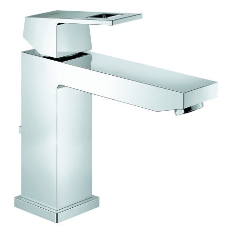 GROHE Einhand-Waschtischbatterie Eurocube 23445, M-Size, Einlochmontage, Zugstangen-Ablaufgarnitur 1 1/4'', chrom
