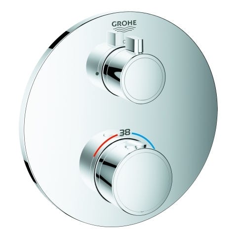 GROHE Thermostat-Brausebatterie Grohtherm 24075, Fertigmontageset für Rapido SmartBox, chrom