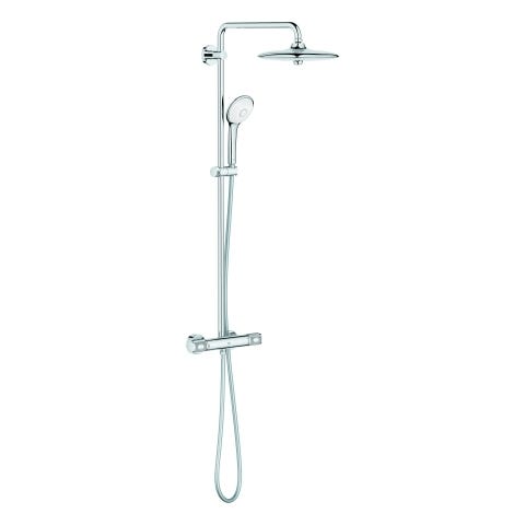 GROHE Duschsystem Euphoria System 260 27296_3, mit Thermostatbatterie mit Aquadimmer, Wandmontage, 450 mm Duscharm, Kopfbrause Euphoria 260 (26455), Handbrause Euphoria 110 Massage (27221), GROHE CoolTouch, chrom