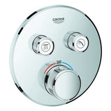 GROHE Thermostat Grohtherm SmartControl 29119, mit 2 Absperrventilen, Fertigmontageset für Rapido SmartBox, Wandrosette rund, chrom