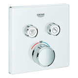 GROHE Thermostat Grohtherm SmartControl 29156, mit 2 Absperrventilen, Fertigmontageset für Rapido SmartBox, Wandrosette eckig, moon white