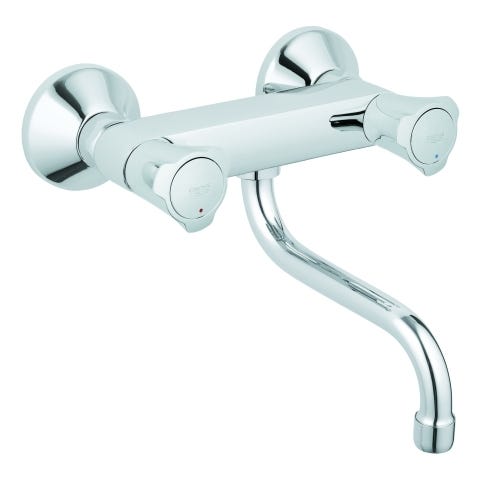 GROHE Spültisch-Wandbatterie Costa 31187_1, schwenkbarer Rohrauslauf, Ausladung 200 mm, chrom