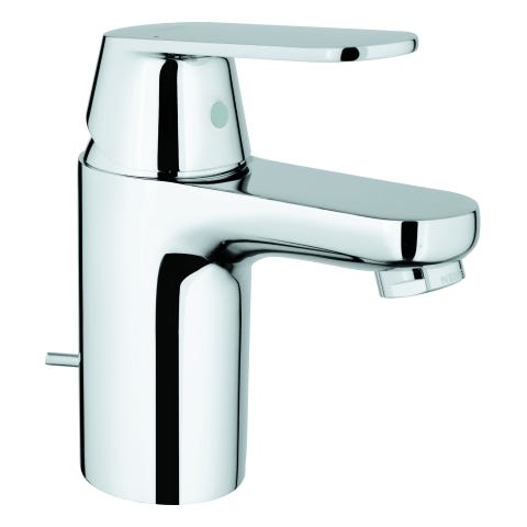 GROHE Einhand-Waschtischbatterie Eurosmart Cosmopolitan 32825, S-Size, Einlochmontage, Zugstangen-Ablaufgarnitur 1 1/4'', 5,7 l/min SpeedClean Mousseur, chrom