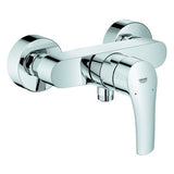 GROHE Einhand-Brausebatterie Eurosmart 33555_3, Wandmontage, Temperaturbegrenzer, S-Anschlüsse, eigensicher, chrom