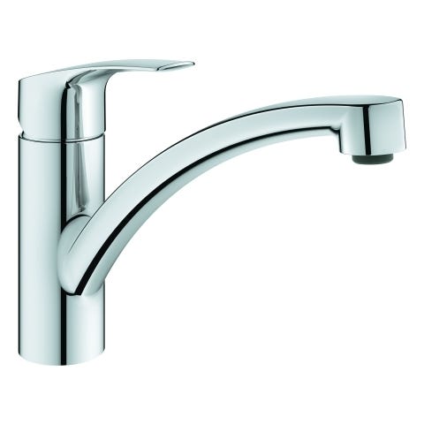 GROHE Einhand-Spültischbatterie Eurosmart 33281_3, flacher Auslauf, Einlochmontage, schwenkbarer Gussauslauf, Schwenkbereich 140°, chrom