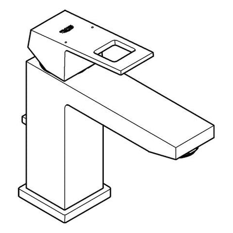 GROHE Einhand-Waschtischbatterie Eurocube 23445, M-Size, Einlochmontage, Zugstangen-Ablaufgarnitur 1 1/4'', chrom