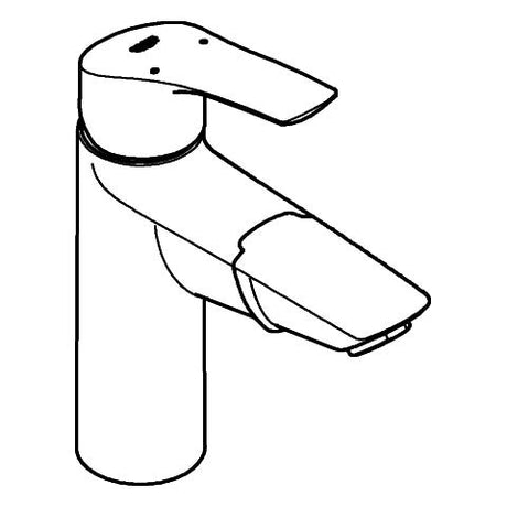 GROHE Einhand-Waschtischbatterie Eurosmart 23976_3, M-Size, herausziehbarer Auslauf, Einlochmontage, Temperaturbegrenzer, glatter Körper mit Push-open Ablaufgarnitur, chrom