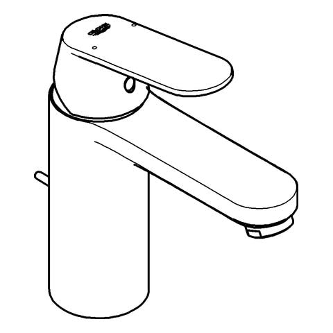 GROHE Einhand-Waschtischbatterie Eurosmart Cosmopolitan 23325, M-Size, Einlochmontage, Zugstangen-Ablaufgarnitur 1 1/4'', chrom