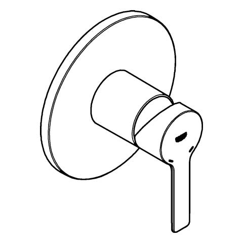 GROHE Einhand-Brausebatterie Lineare 24063_1, Fertigmontageset für Rapido SmartBox, chrom