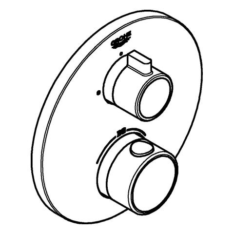 GROHE Thermostat-Brausebatterie Grohtherm 24075, Fertigmontageset für Rapido SmartBox, chrom