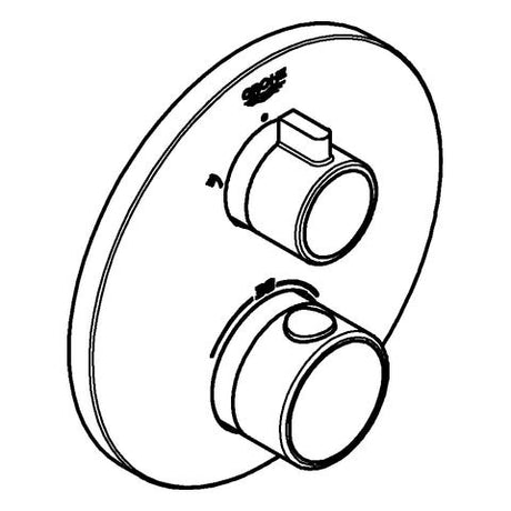 GROHE Thermostat-Brausebatterie Grohtherm 24076, mit integrierter 2-Wege-Umstellung, Fertigmontageset für Rapido SmartBox, chrom