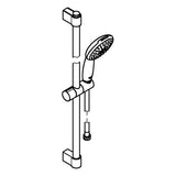 GROHE Brausestangenset Tempesta 110 27598_3, 600mm, Handbrause Tempesta 110, 2 Strahlarten: Rain/Jet, maximaler Durchfluss bei 3 bar: 13.5 l/min, Brauseschlauch Relexaflex 1.750mm, chrom