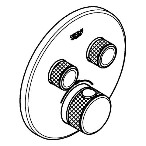 GROHE Thermostat Grohtherm SmartControl 29119, mit 2 Absperrventilen, Fertigmontageset für Rapido SmartBox, Wandrosette rund, chrom