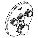 GROHE Thermostat Grohtherm SmartControl 29121, mit 3 Absperrventilen, Fertigmontageset für Rapido SmartBox, Wandrosette rund, chrom