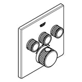 GROHE Thermostat Grohtherm SmartControl 29126, mit 3 Absperrventilen und integriertem Brausehalter, Fertigmontageset für Rapido SmartBox, Wandrosette eckig, chrom