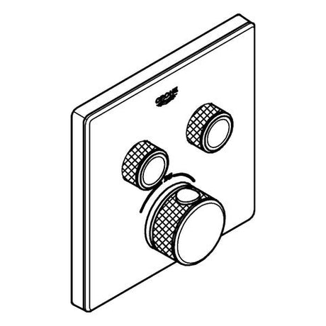 GROHE Thermostat Grohtherm SmartControl 29156, mit 2 Absperrventilen, Fertigmontageset für Rapido SmartBox, Wandrosette eckig, moon white