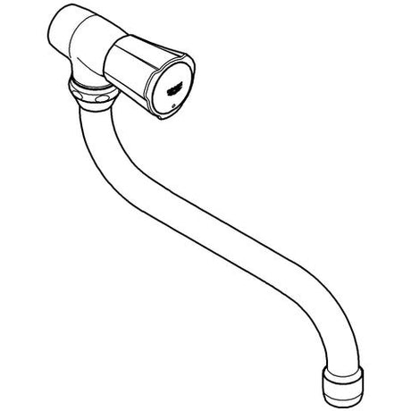 GROHE Auslaufventil Costa 30484_1, Wandmontage, schwenkbarer Rohrauslauf, Markierung blau, chrom