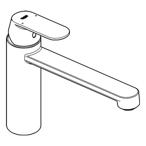 GROHE Einhand-Spültischbatterie Eurosmart Cosmopolitan 30194, mittelhoher Auslauf, Einlochmontage, Niederdruck für offene Warmwasserbereiter, chrom