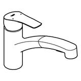 GROHE Einhand-Spültischbatterie Eurosmart 30305_1, flacher Auslauf, Einlochmontage, herausziehbare Dual Spülbrause, schwenkbarer Gussauslauf, Schwenkbereich 90°, chrom