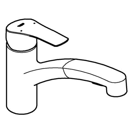 GROHE Einhand-Spültischbatterie Eurosmart 30305_1, flacher Auslauf, Einlochmontage, herausziehbare Dual Spülbrause, schwenkbarer Gussauslauf, Schwenkbereich 90°, chrom