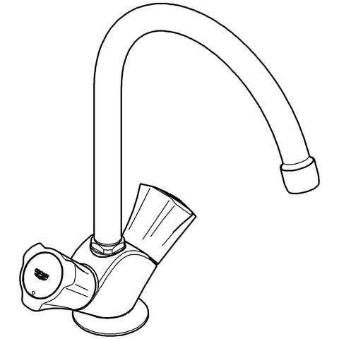 GROHE Spültisch-Einlochbatterie Costa 31831_1, schwenkbarer Rohrauslauf, chrom