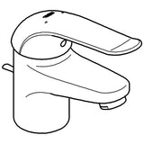 GROHE Einhand-Waschtischbatterie Euroeco Special 32763, Einlochmontage, Zugstangen-Ablaufgarnitur 1 1/4'', 35 mm Keramikkartusche, Hebellänge 120 mm, chrom