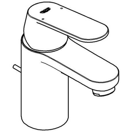 GROHE Einhand-Waschtischbatterie Eurosmart Cosmopolitan 32825, S-Size, Einlochmontage, Zugstangen-Ablaufgarnitur 1 1/4'', 5,7 l/min SpeedClean Mousseur, chrom