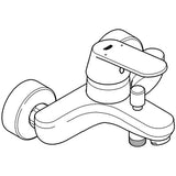 GROHE Einhand-Wannenbatterie Eurosmart Cosmopolitan 32831, Wandmontage, eigensicher, chrom