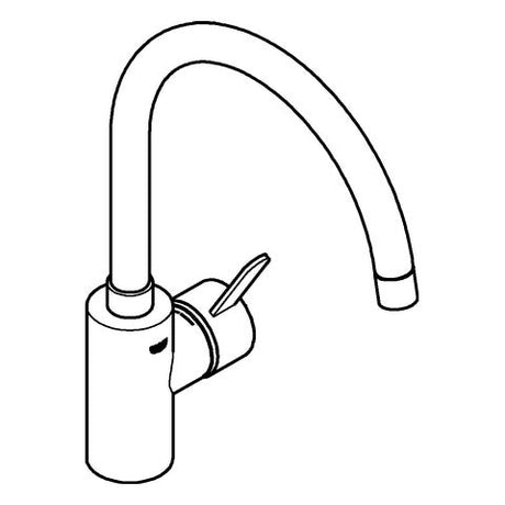 GROHE Einhand-Waschtischbatterie Eurosmart Cosmopolitan 32843_2, hoher Auslauf, Einlochmontage, getrennte innenliegende Wasserwege – kein Kontakt mit Blei oder Nickel, chrom