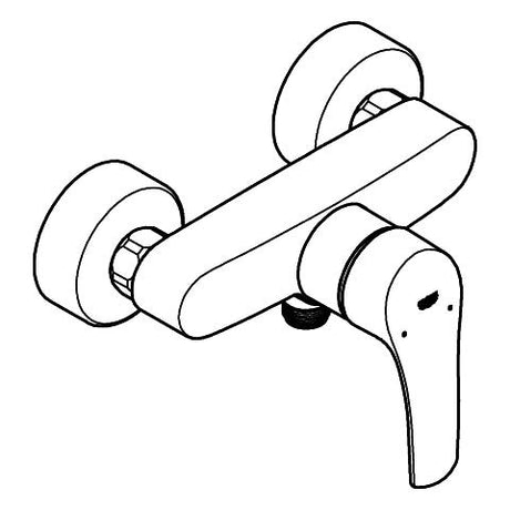GROHE Einhand-Brausebatterie Eurosmart 33555_3, Wandmontage, Temperaturbegrenzer, S-Anschlüsse, eigensicher, chrom